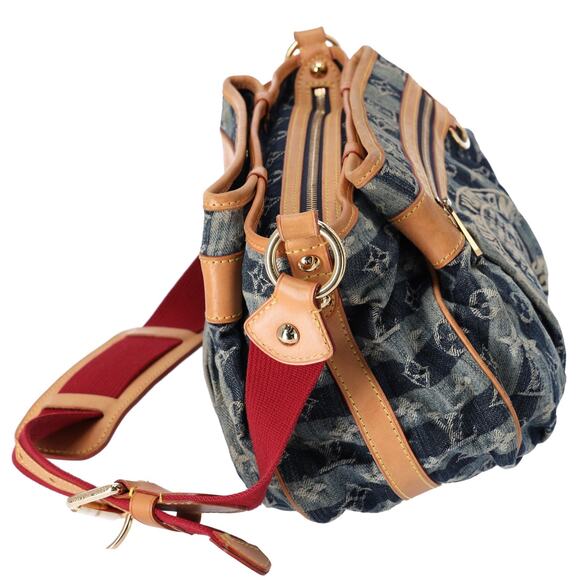 Louis Vuitton Porte Epaule Raye MM Monogram Denim Shoulder Bag M95334 Blue - Picture 8 of 8